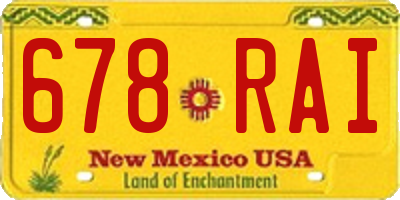 NM license plate 678RAI