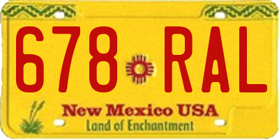 NM license plate 678RAL