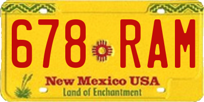 NM license plate 678RAM