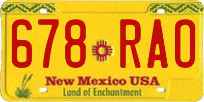NM license plate 678RAO