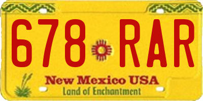 NM license plate 678RAR