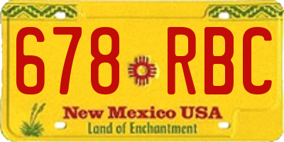 NM license plate 678RBC