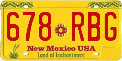 NM license plate 678RBG