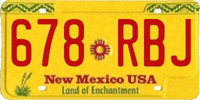 NM license plate 678RBJ