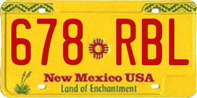 NM license plate 678RBL