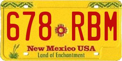 NM license plate 678RBM