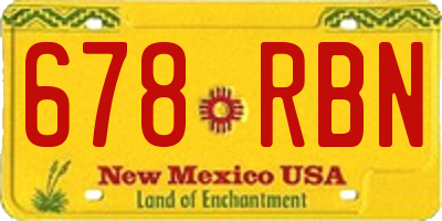 NM license plate 678RBN