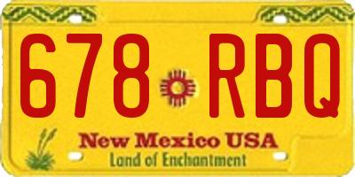 NM license plate 678RBQ