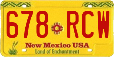 NM license plate 678RCW