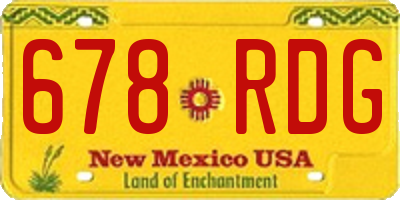 NM license plate 678RDG