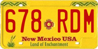 NM license plate 678RDM