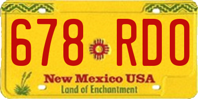 NM license plate 678RDO
