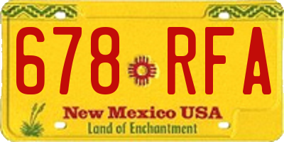 NM license plate 678RFA