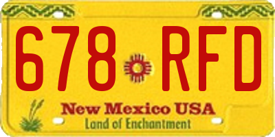 NM license plate 678RFD