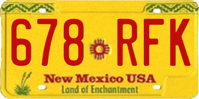 NM license plate 678RFK