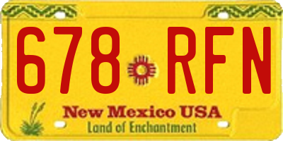 NM license plate 678RFN