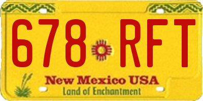 NM license plate 678RFT