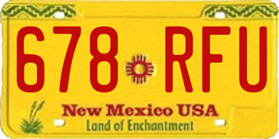 NM license plate 678RFU