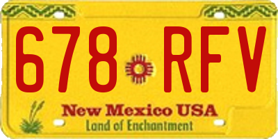 NM license plate 678RFV