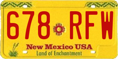 NM license plate 678RFW
