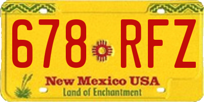NM license plate 678RFZ