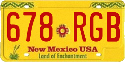 NM license plate 678RGB