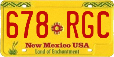 NM license plate 678RGC