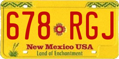 NM license plate 678RGJ