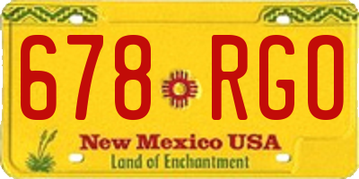 NM license plate 678RGO
