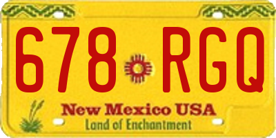 NM license plate 678RGQ