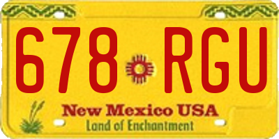 NM license plate 678RGU