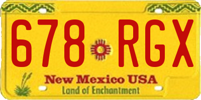 NM license plate 678RGX