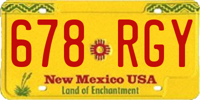NM license plate 678RGY