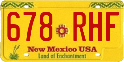 NM license plate 678RHF