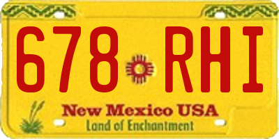 NM license plate 678RHI