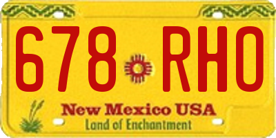 NM license plate 678RHO