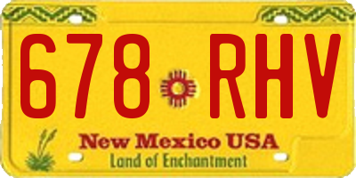 NM license plate 678RHV