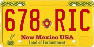 NM license plate 678RIC