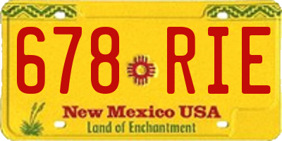 NM license plate 678RIE