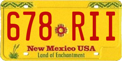 NM license plate 678RII