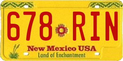 NM license plate 678RIN
