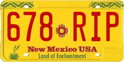 NM license plate 678RIP