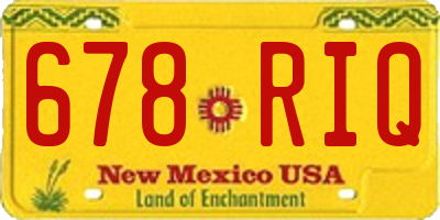 NM license plate 678RIQ