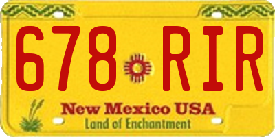 NM license plate 678RIR
