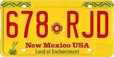 NM license plate 678RJD
