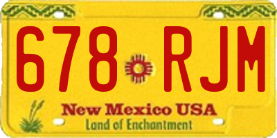 NM license plate 678RJM