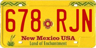 NM license plate 678RJN