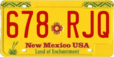 NM license plate 678RJQ