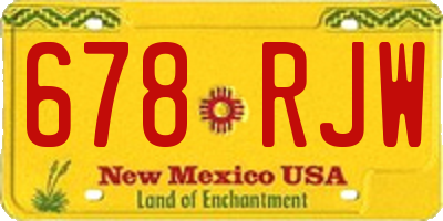 NM license plate 678RJW