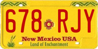 NM license plate 678RJY